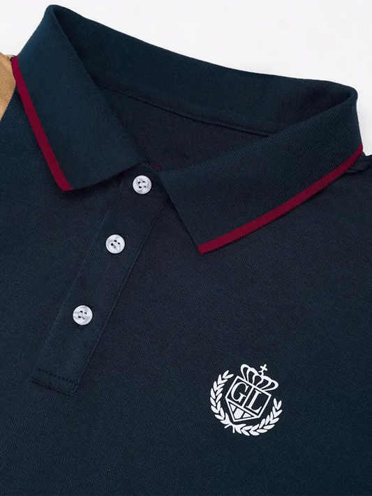 Muscle Fit Color Block Polo Shirt – Premium Stretch Cotton Short Sleeve Smart Casual Wear