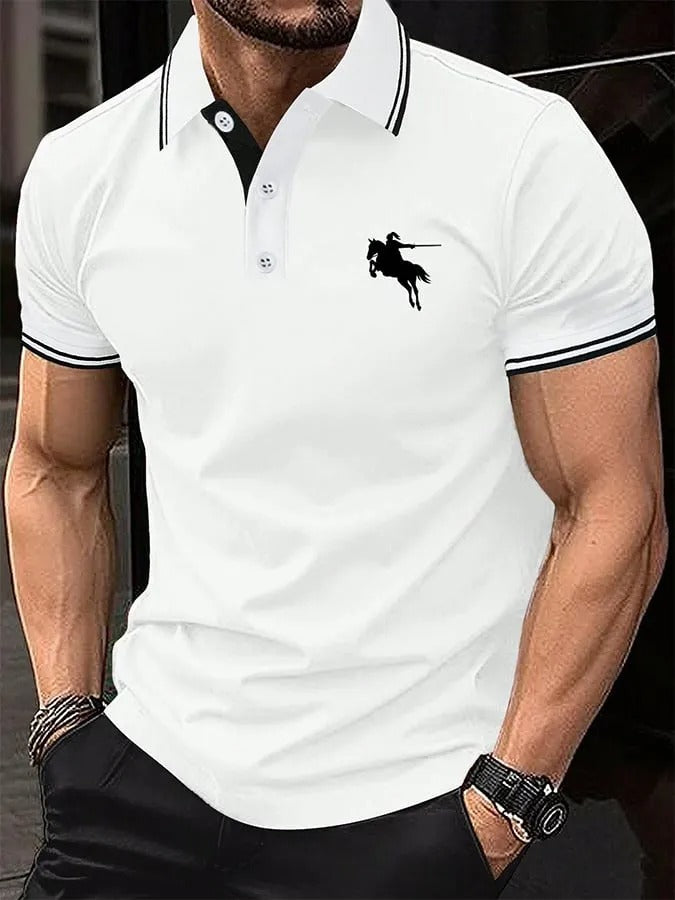 Classic Muscle Fit Polo Shirt – Premium Stretch Cotton Short Sleeve Smart Casual Wear