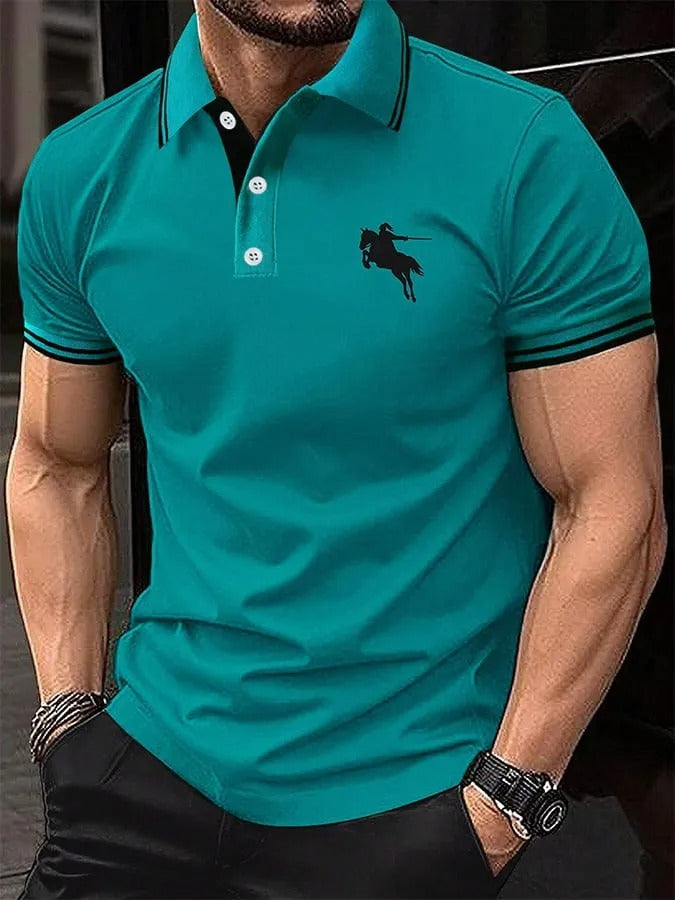 Classic Muscle Fit Polo Shirt – Premium Stretch Cotton Short Sleeve Smart Casual Wear