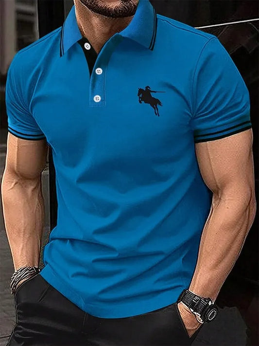 Classic Muscle Fit Polo Shirt – Premium Stretch Cotton Short Sleeve Smart Casual Wear