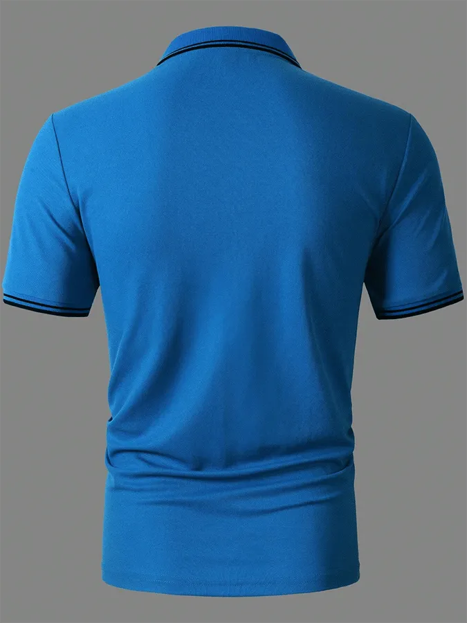 Classic Muscle Fit Polo Shirt – Premium Stretch Cotton Short Sleeve Smart Casual Wear