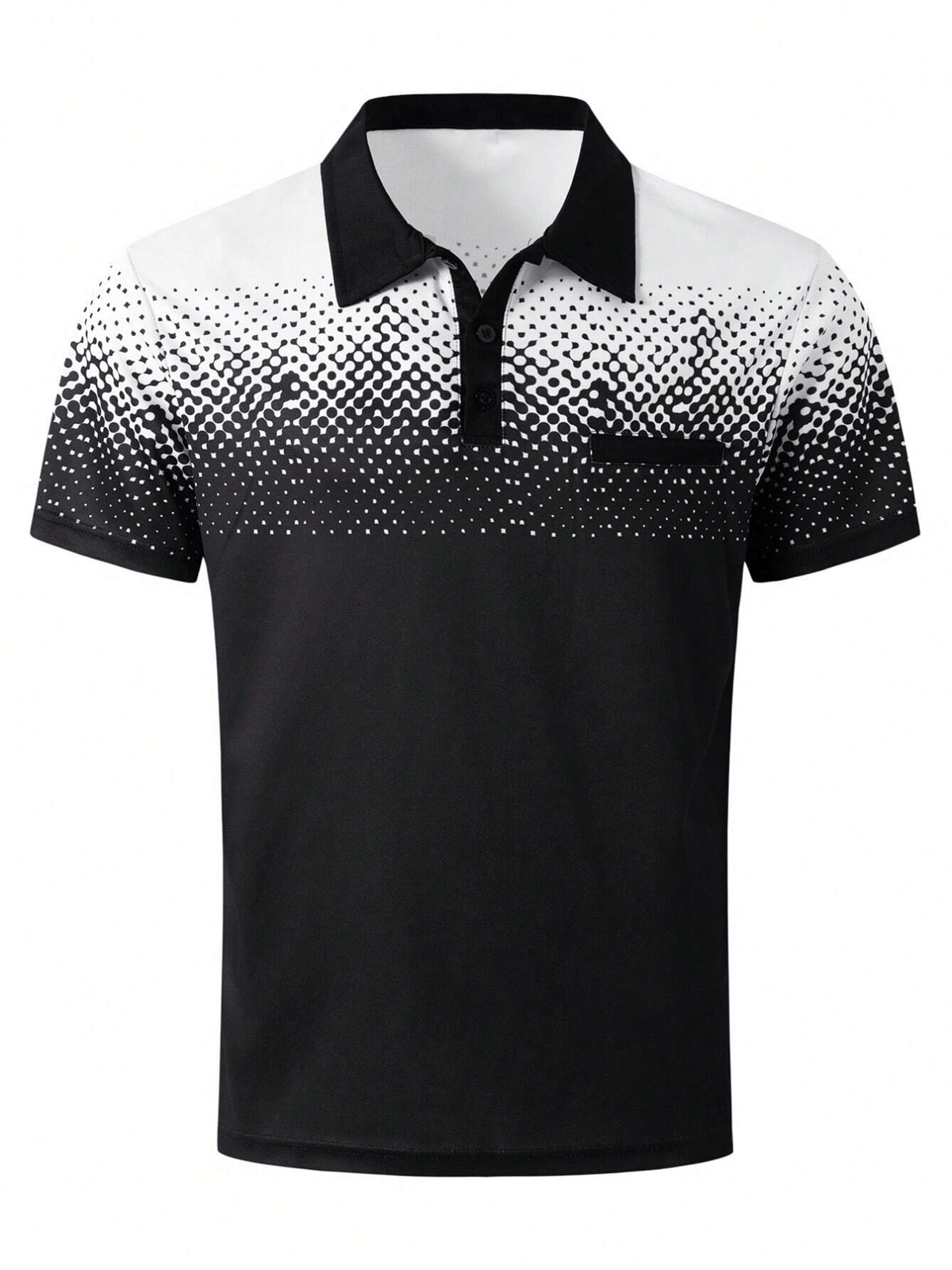 Muscle Fit Printed Polo Shirt – Premium Stretch Cotton Short Sleeve Smart Casual Wear