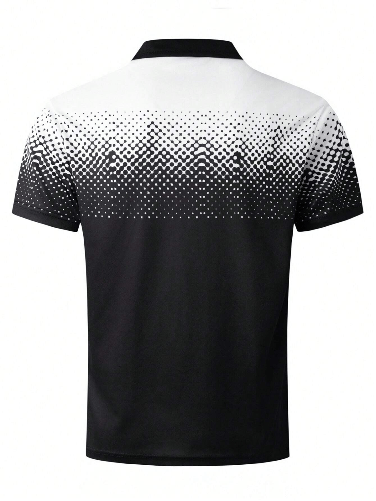 Muscle Fit Printed Polo Shirt – Premium Stretch Cotton Short Sleeve Smart Casual Wear